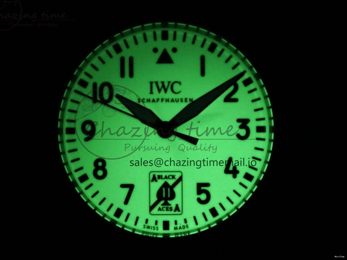 MIROTIME 0307 TravelReady Pilot IW326905 Black Aces M+F 1:1 Best Edition White Dial on Black Rubber Strap MY 7000